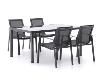 R&S Design Altea/Caluso 160 cm Gartenmöbel-Set 5-teilig stapelbar